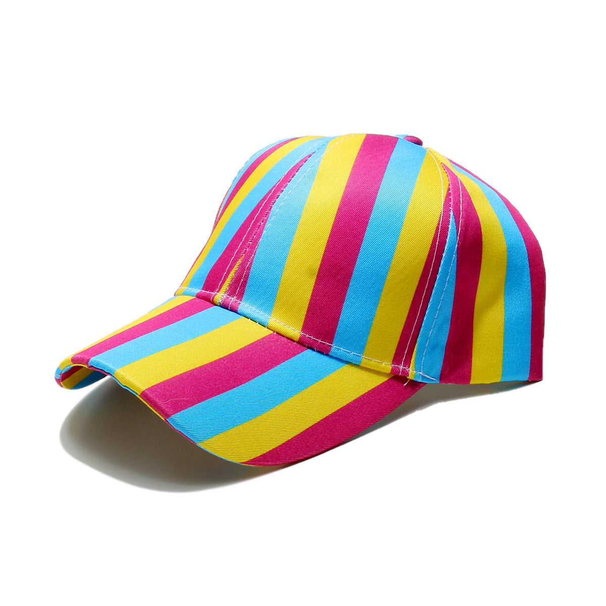 Wholesale New Sunshade and Sunscreen Curved Brim Rainbow Stripe Baseball Cap